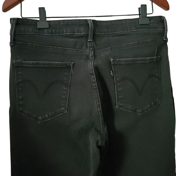 levi's Black Washed Stretch Mid Rise Skinny 5 Pocket Denim Jeans Size 12 - Picture 5 of 9